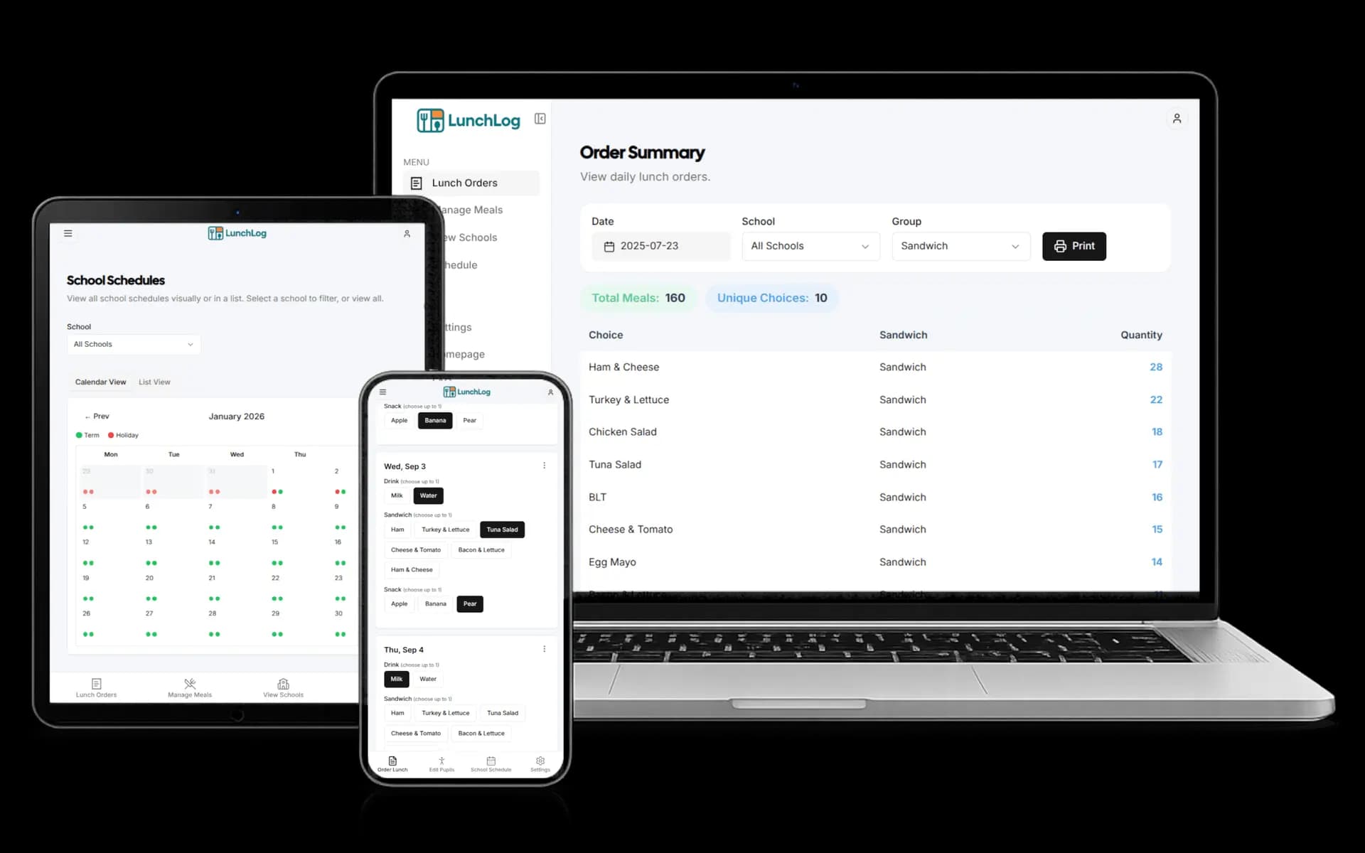 LunchLog (School Lunch Ordering)